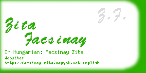 zita facsinay business card